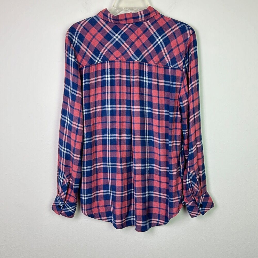 Rails Rust, Navy Blue Plaid Button Down Shirt Siz… - image 4